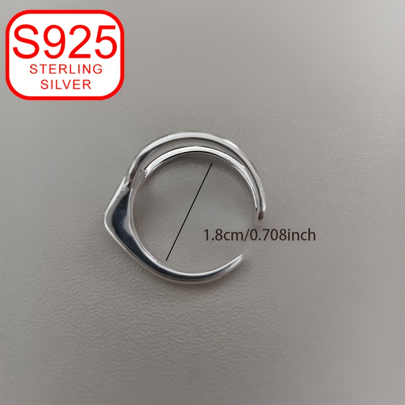Women's Geometric Line Index Ring, Summer Beach S925 Silver Low Allergy Ring